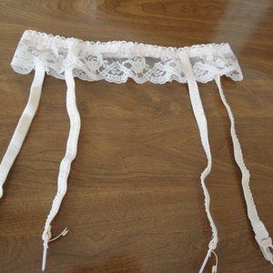 Pink lace garter belt